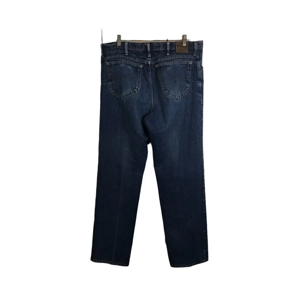 Lee Regular Fit Medium Wash Mens 5‎ Pocket Jeans SZ 38x32 Rise 11